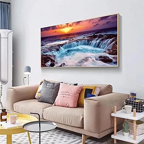 JATOK Sunset Waterfall Diamond Painting Kit for Adults, 90cm x 40cm (35.5 x 15.7 in) | Full Round Drill Art thumbnail 7