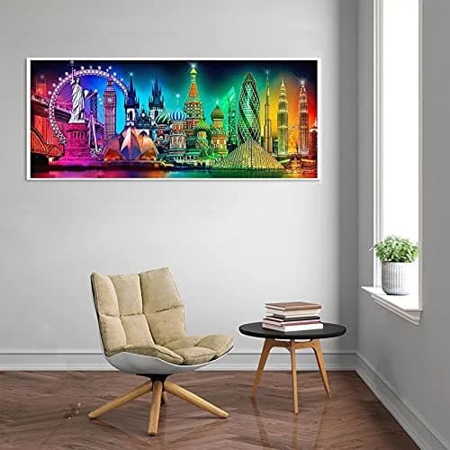 JATOK Diamond Painting Kit for Adults, NYC Night Landscape 90x40cm (35.5x15.7 in) | Full Round Drill Gem Art thumbnail 3