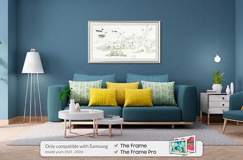 Frame My TV German Silver Prismatic 65" Deco TV Frame | Fits 2021-2026 Samsung The Frame & Frame Pro TVs thumbnail 2
