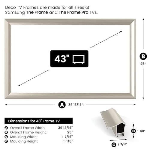 Frame My TV German Silver Prismatic 43" Deco TV Frame | Fits Samsung The Frame & Frame Pro TVs (2021-2026) thumbnail 4