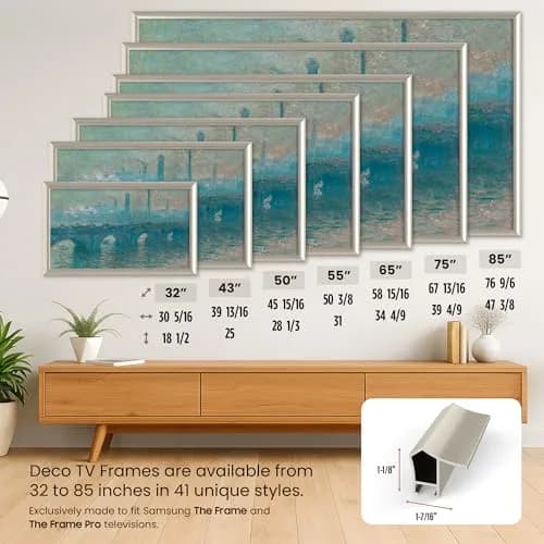 Frame My TV German Silver Prismatic 43" Deco TV Frame | Fits Samsung The Frame & Frame Pro TVs (2021-2026) thumbnail 6