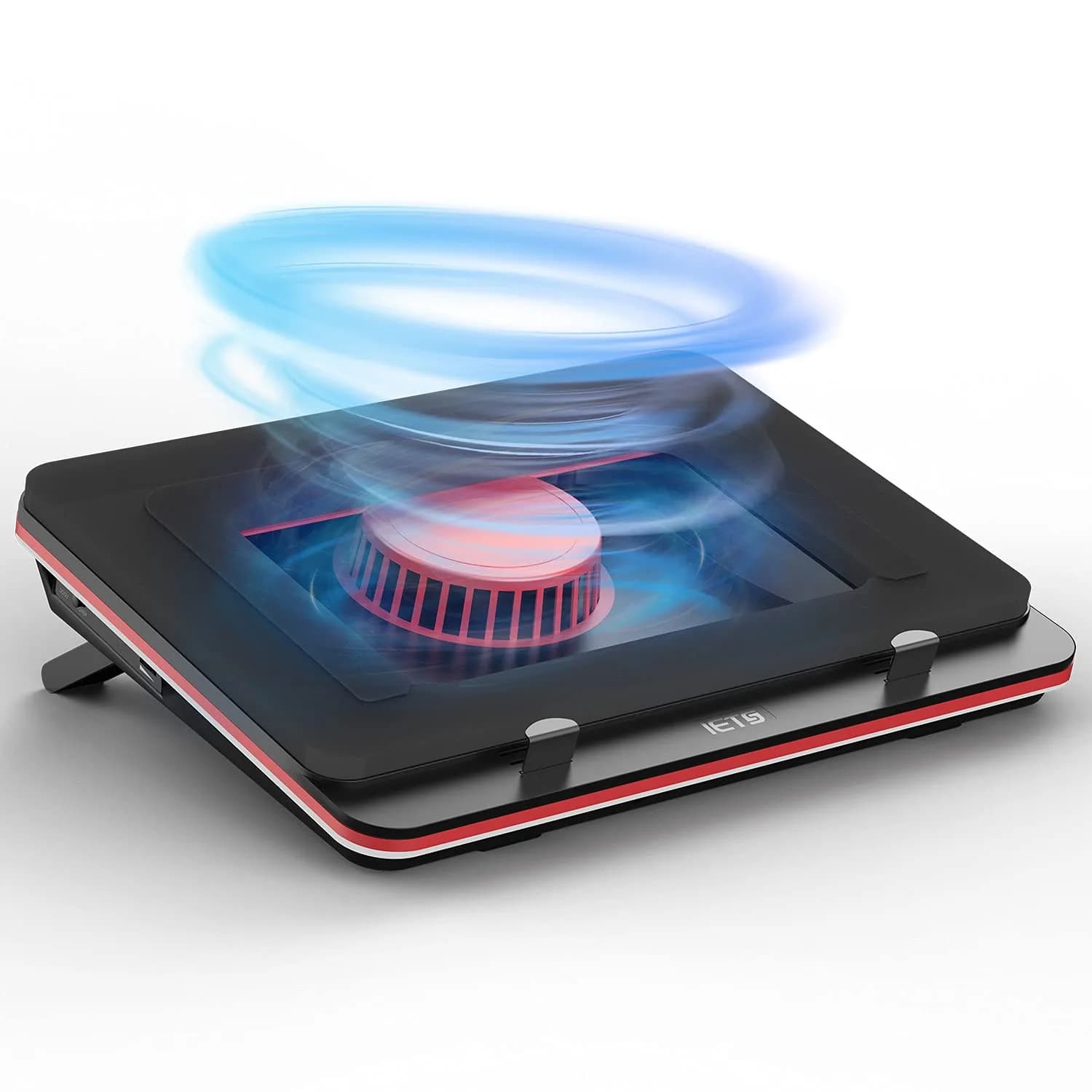 IETS GT500 Laptop Cooling Pad with Turbo-Fan & USB Hub | 13-17.3inch, 5000 RPM, Variable Speed, Metal — V1(Hub)