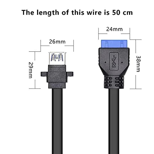 XMSJSIY USB 3.0 Front Panel Cable 19/20pin | Dual USB-A Ports for Motherboard thumbnail 6
