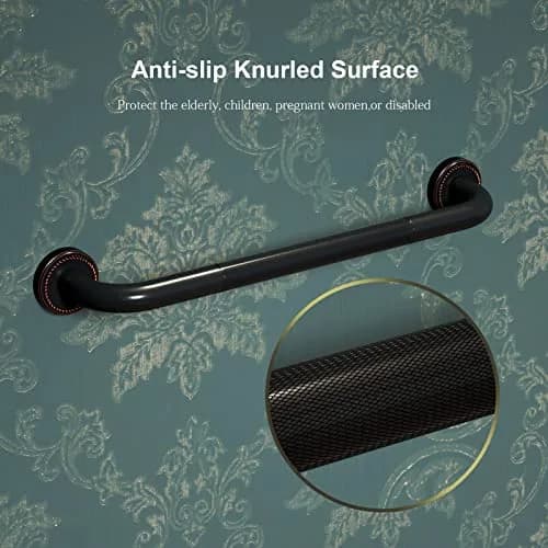 ZUEXT 20 Inch Oil Rubbed Black Bronze Shower Grab Bar | Anti Slip, 500 lbs Support thumbnail 4