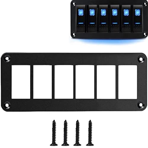 MIIGII 6 Gang Rocker Toggle Switch Panel Aluminum Housing Waterproof for Car Truck Marine Boat RV thumbnail 1
