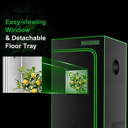 MELONFARM 2x2 Grow Tent 24"x24"x48" | High Reflective 600D Diamond Mylar for Indoor Plants thumbnail 5