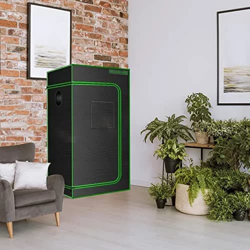 MELONFARM 2x2 Grow Tent 24"x24"x48" | High Reflective 600D Diamond Mylar for Indoor Plants thumbnail 8