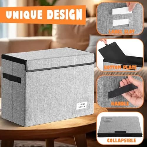 Leffis 2 Pack Comic Book Storage 15.5" x 7.5" x 11.3" | Holds 150 Comics Heavy Duty thumbnail 6