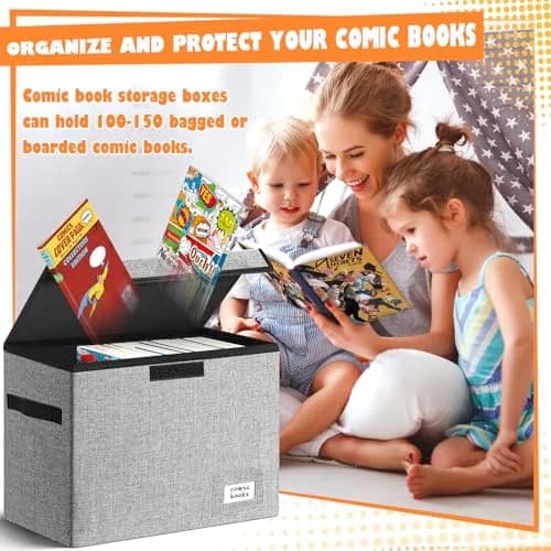 Leffis 2 Pack Comic Book Storage 15.5" x 7.5" x 11.3" | Holds 150 Comics Heavy Duty thumbnail 3
