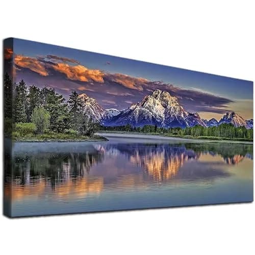 JATOK Diamond Painting Kit for Adults, Mount Moran at Dusk, 90x40cm (35.5x15.7 in) | Full Round Drill HD Canvas thumbnail 1