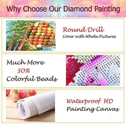 JATOK Diamond Painting Kit for Adults, Mount Moran at Dusk, 90x40cm (35.5x15.7 in) | Full Round Drill HD Canvas thumbnail 7