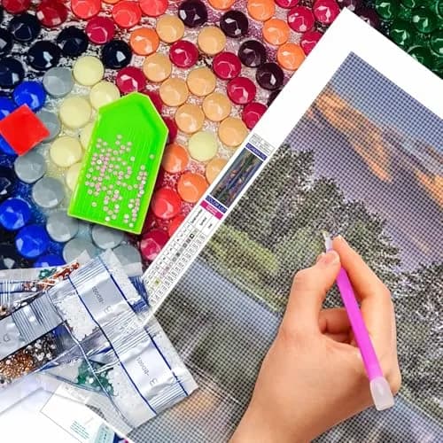 JATOK Diamond Painting Kit for Adults, Mount Moran at Dusk, 90x40cm (35.5x15.7 in) | Full Round Drill HD Canvas thumbnail 3