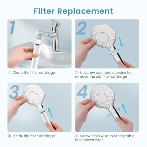 FEELSO Shower Filter for Handheld Shower Head | 2 PCS Replacement Filters for Hard Water & Chlorine thumbnail 7
