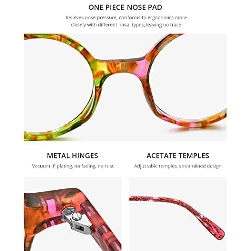 HEPIDEM Vintage Round Optical Glasses Frame 46mm (1.81in) | Unisex Acetate Full Rim thumbnail 2