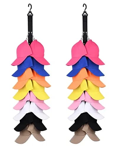 LEVOSHUA Hanging Cap Organizer 16 Baseball Cap Rack Holder | Stores 16 Hats thumbnail 1