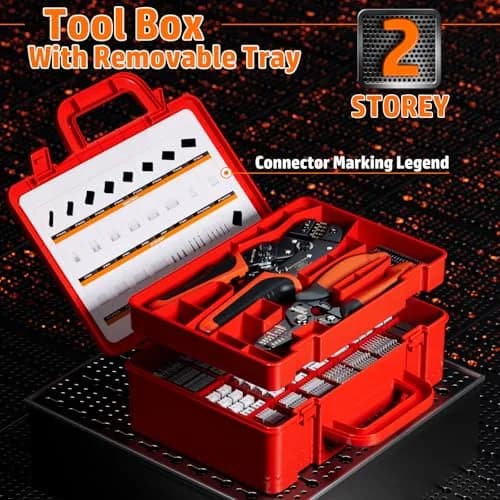 PEBA Ratchet Crimping Tool Kit with Wire Stripper & 26 Types of Connectors | AWG 32-20 (0.03-0.5mm²) thumbnail 8