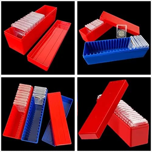 Ettonsun 20-Slot Coin Slab Storage Box Red | Holds NGC, PCGS, PMG Slabs | 26.4 cm (10.4") Red thumbnail 4