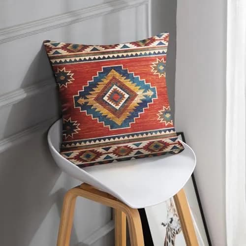 Britimes Throw Pillow Covers Set of 2, 18 x 18 Inch | Geometric Aztec Velvet Decor thumbnail 2