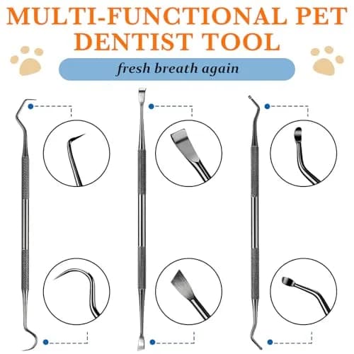 Hotop Dog Tooth Scaler Scraper Dental Tool Stainless Steel,Black | Pet Dental Care for Dogs thumbnail 4