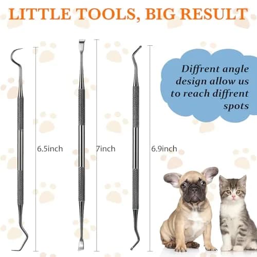 Hotop Dog Tooth Scaler Scraper Dental Tool Stainless Steel,Black | Pet Dental Care for Dogs thumbnail 2