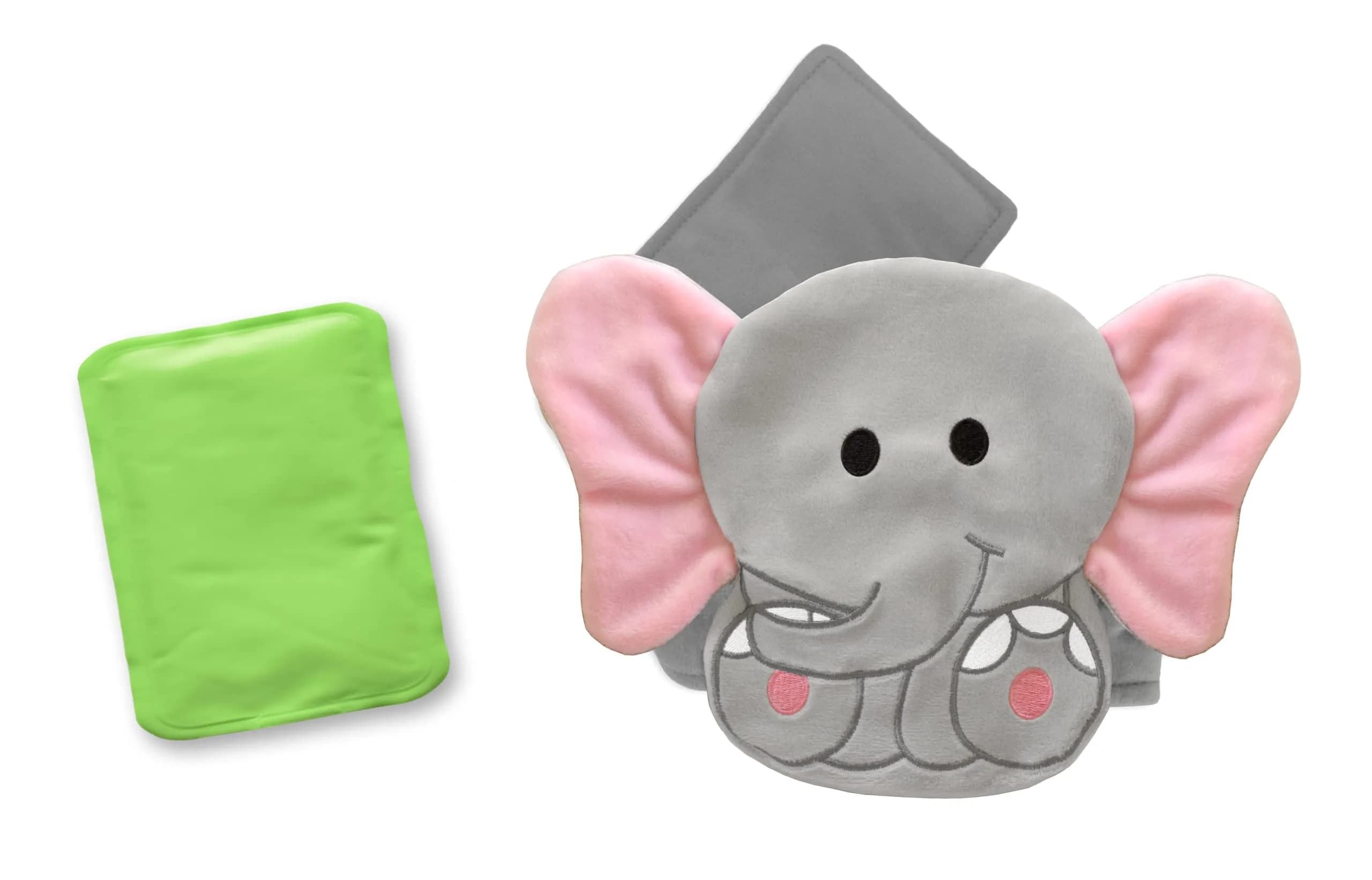 bebon Belly Hugger Baby Colic, Gas and Upset Stomach Relief Heated Tummy Wrap with Reusable Gel Pack for Newborns and Infants (Grey-white) — Elephant