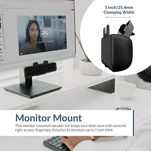 Cyber Acoustics CA-2890 USB Speaker Bar 10W | Clip-On Monitor Mount Design thumbnail 2
