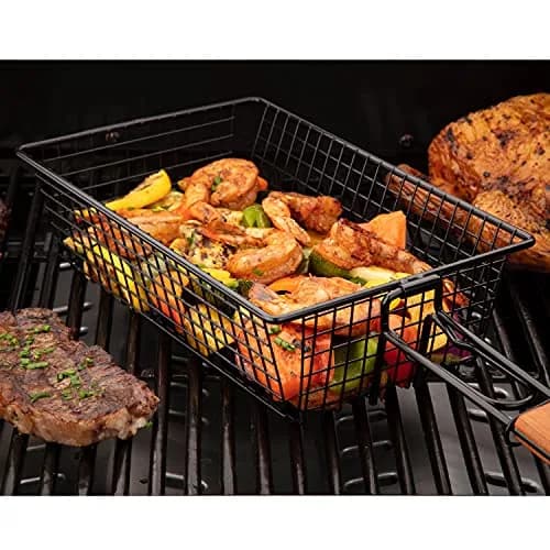 Cuisinart CNTB-555 Non-Stick Grilling Basket with Foldable Handle | Grills Small Foods Without Skewers thumbnail 6