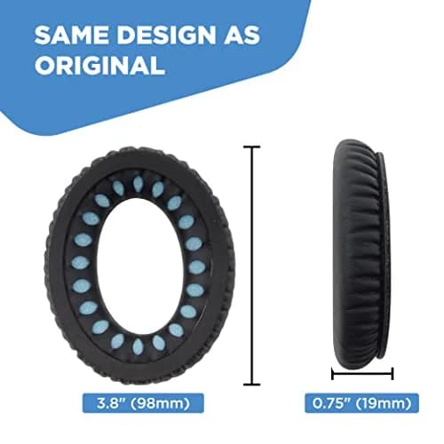 ElloGear Blue Headphone Ear Pad Replacement for Bose QC25 & More | Premium Leather & Memory Foam (1 Pack) thumbnail 4