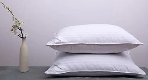 ArcticNorthDown Goose Down Feather Pillows (2-Pack, Standard 51x66cm) | Hotel Collection Stripe White thumbnail 1