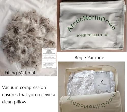 ArcticNorthDown King Size Goose Down Feather Pillow 51cm x 91cm (20in x 36in) | Hotel Collection for All Sleepers thumbnail 2