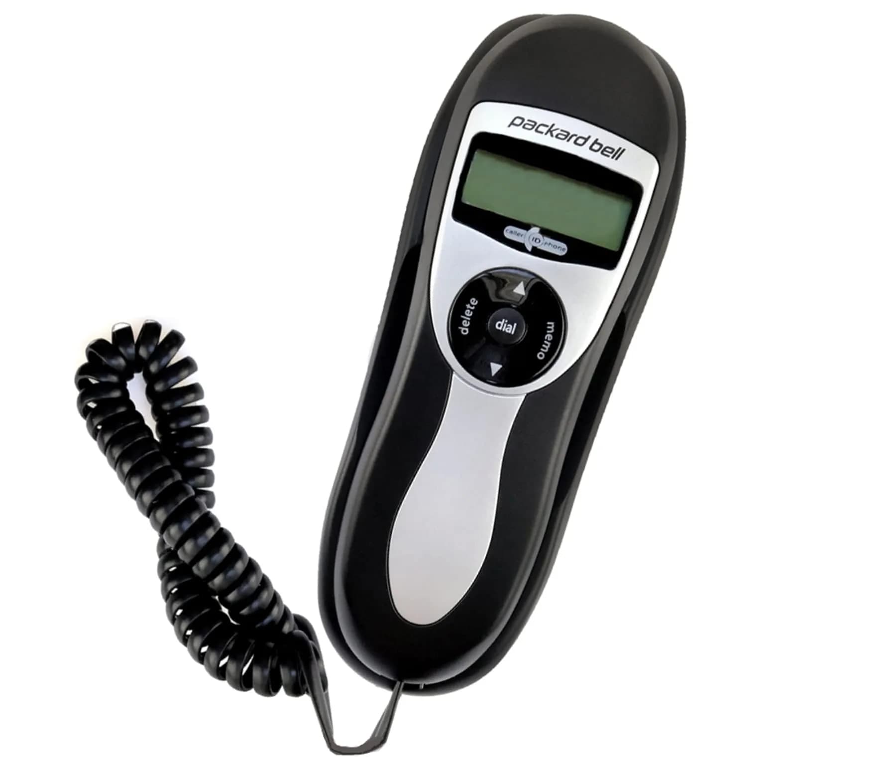Packard Bell Corded Landline Phone Slimline Handset Works in Power Outages | Wall Mountable Black - main product image