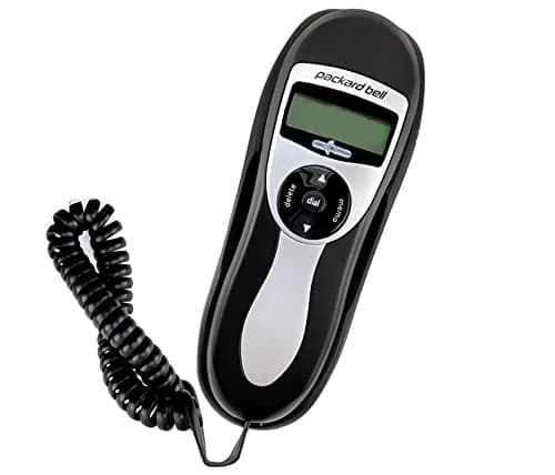 Packard Bell Corded Landline Phone Slimline Handset Works in Power Outages | Wall Mountable Black thumbnail 1
