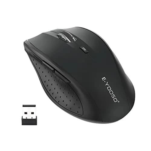 E-YOOSO Wireless Mouse for Laptop | 5-Level 4800 DPI, 18 Months Battery Life, Cordless 2.4GHz, Black thumbnail 1