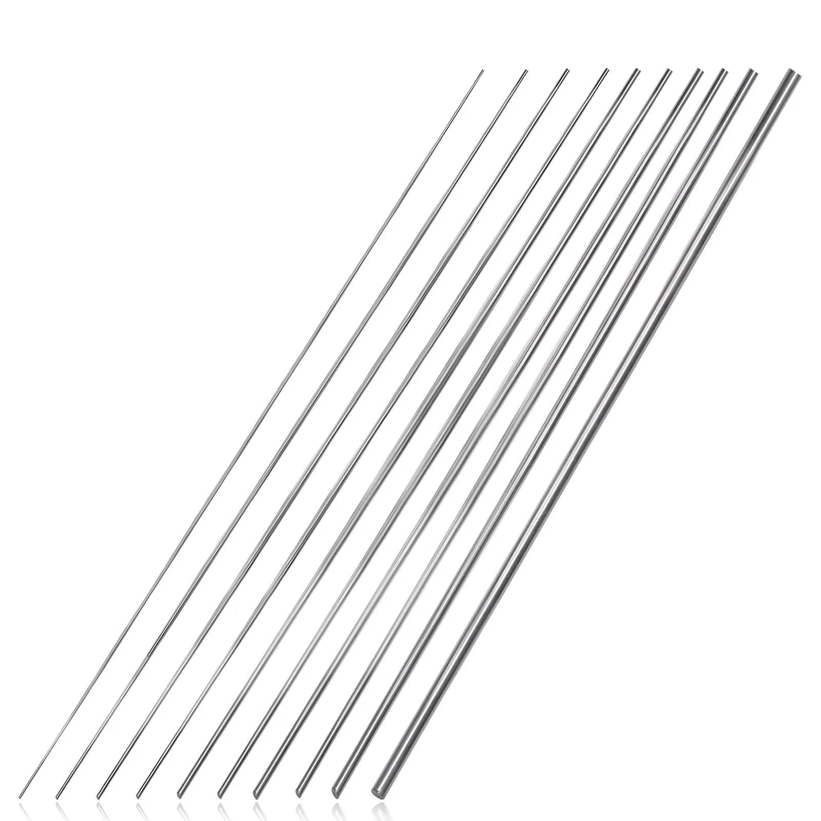 BBYPP Stainless Steel Spring Wire Assortment Kit 156pcs, 13 Diameters 0.2mm-3mm x 40cm Length | Full Hard Steel Wire for Crafts & Repairs - main product image