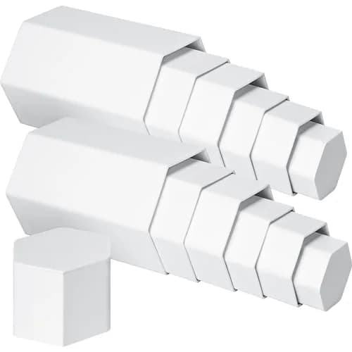 Jetec White Hexagonal Jewelry Display Risers Acrylic Stands Set of 6 | Classic Elegant Design for Home & Retail thumbnail 3