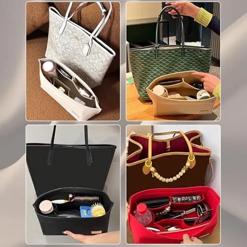 Doxo Purse Organizer Insert for Handbags & Base Shaper 2pc Set, Felt Speedy 30 Neverfull MM Organizer Insert 30cm (11.8") | Keeps Bags Structured thumbnail 8