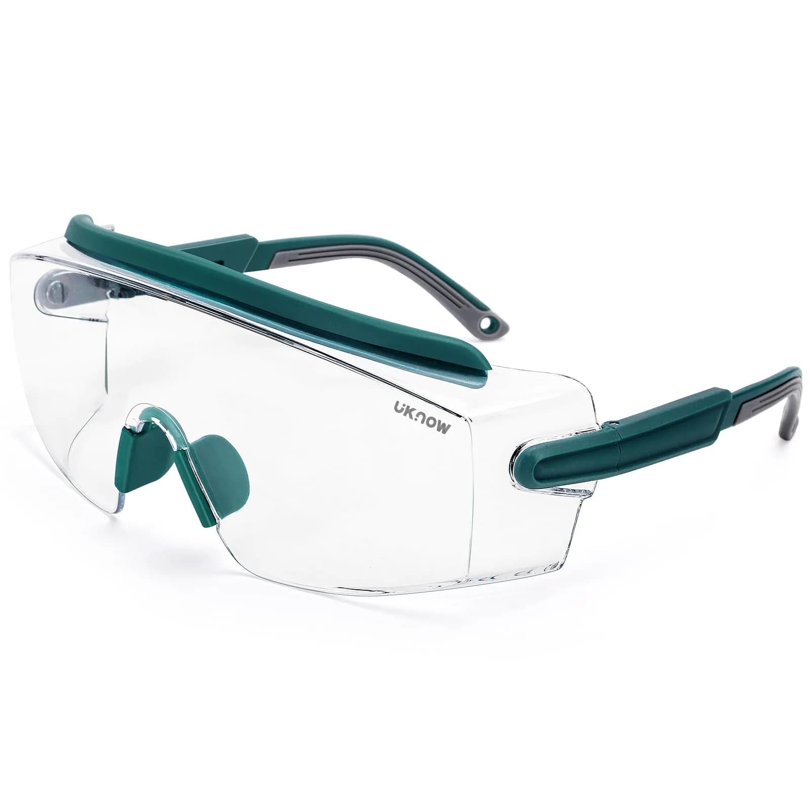 UKNOW Safety Goggles Over Glasses, Anti Fog Safety Glasses with Clear Wraparound Lens, ANSI Z87.1 Protective Eyewear - main product image