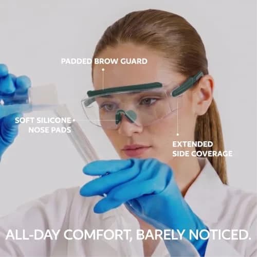 UKNOW Safety Goggles Over Glasses, Anti Fog Safety Glasses with Clear Wraparound Lens, ANSI Z87.1 Protective Eyewear thumbnail 6