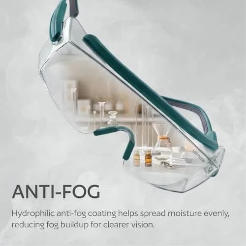 UKNOW Safety Goggles Over Glasses, Anti Fog Safety Glasses with Clear Wraparound Lens, ANSI Z87.1 Protective Eyewear thumbnail 3