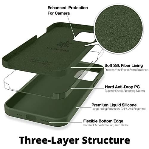 IceSword Compatible with iPhone 13 Mini Case Dark Green | Slim Shockproof Silicone Cover 5.4 inch thumbnail 4