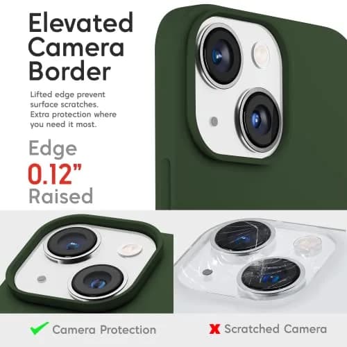 IceSword Compatible with iPhone 13 Mini Case Dark Green | Slim Shockproof Silicone Cover 5.4 inch thumbnail 3