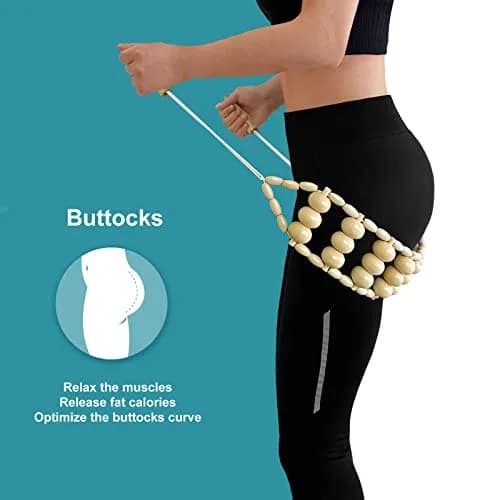 Deston Wooden Back Massager Roller Rope | Handheld Wooden Massage Tool for Back & Neck Relief thumbnail 5