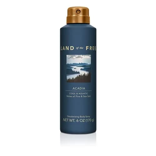 Land of the Free Acadia Body Spray 6 Fl Oz | Fresh Aquatic Fragrance for Men thumbnail 1