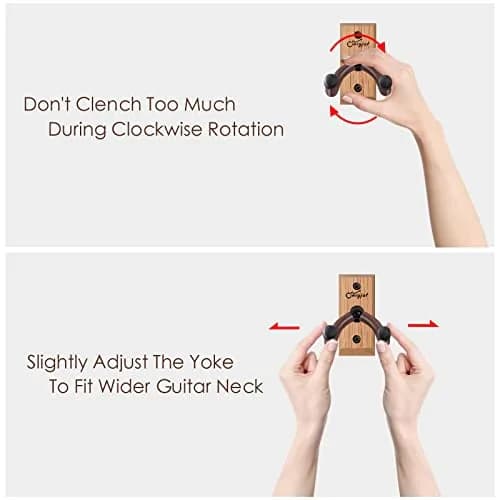SNIGJAT Guitar Wall Mount 2 Pack, Rotatable Light Apricot Wood | Space-Saving, Versatile Display thumbnail 9
