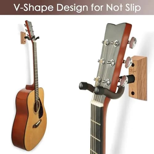 SNIGJAT Guitar Wall Mount 2 Pack, Rotatable Light Apricot Wood | Space-Saving, Versatile Display thumbnail 3