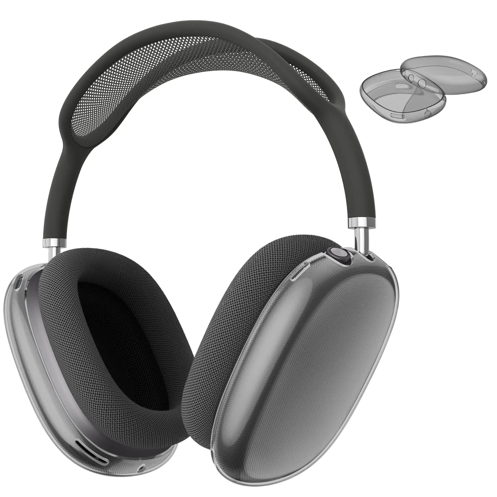 FINTIE Clear Case for AirPods Max 2 (2026) & AirPods Max 1 (2024/2020) | Transparent TPU Cover, Anti-Scratch, Precise Fit — Clear Black