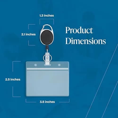 Will Well Durable ID Badge Holder Retractable 2 Pack - Horizontal - Black | Heavy Duty, 3.5oz capacity, 24" UHMWPE cord thumbnail 5