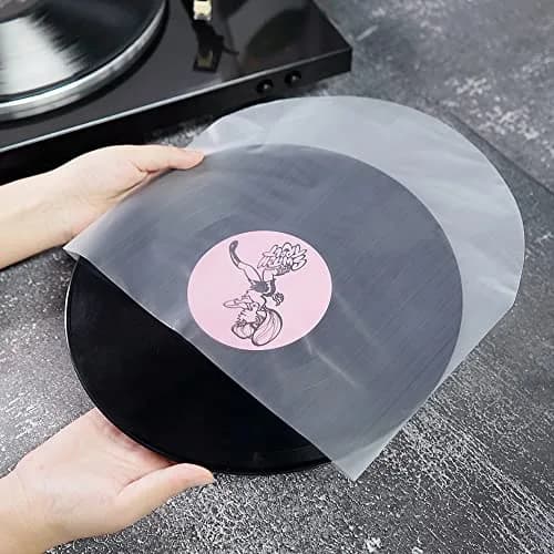 sdroceRyaM 10-Inch Vinyl Record Inner Sleeves Round Bottom Protective Sleeve 50PCS 25.5cm (10.04 x 10.12 inches) thumbnail 2