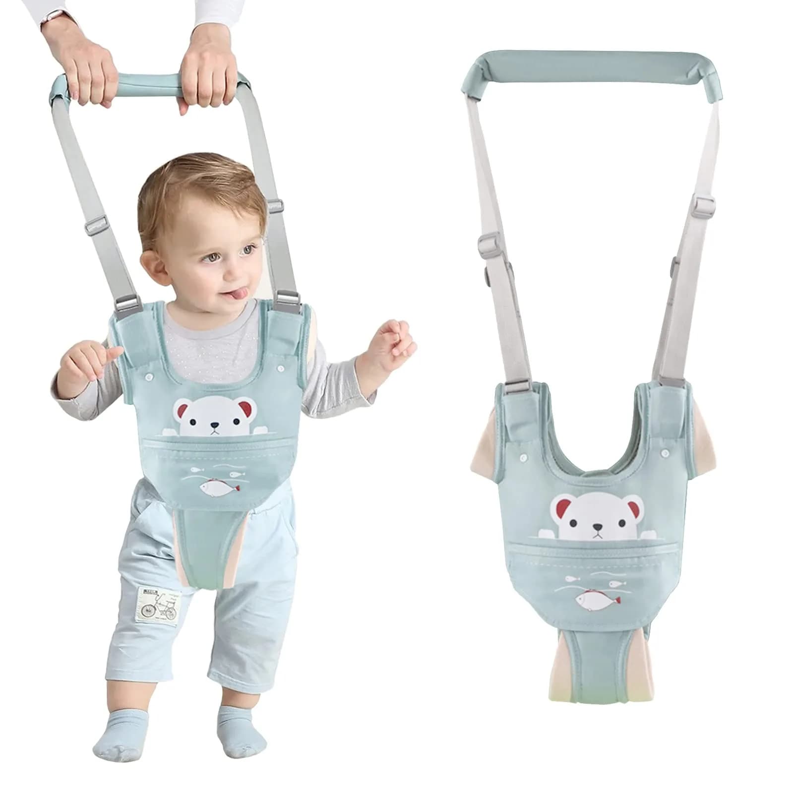 Ocanoiy Pink Baby Walking Harness Handheld Assistant Belt | Helps Toddlers Stand, Walk & Balance Safely — green