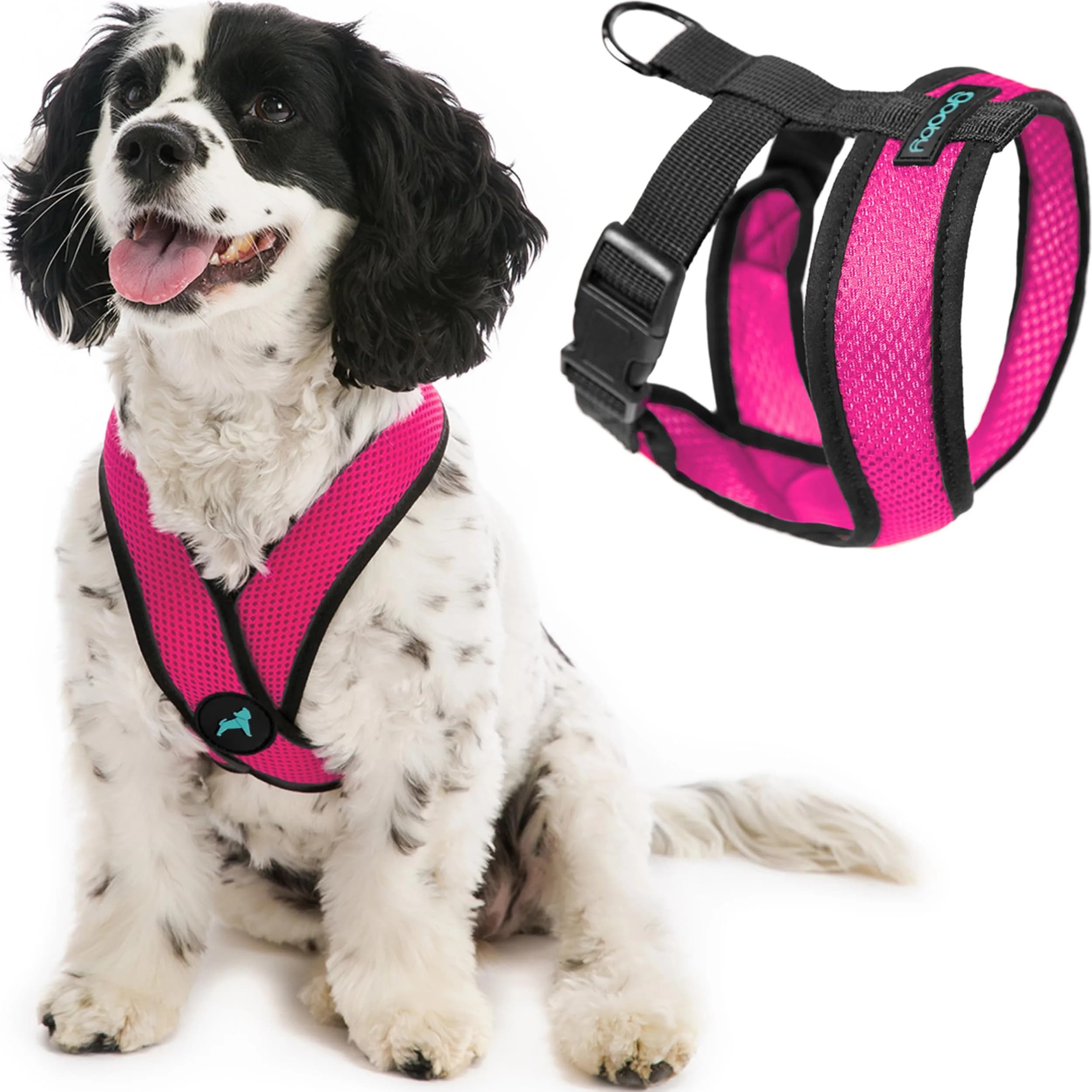 Gooby Comfort X Head-in Dog Harness, Choke-Free, Flamingo Pink, Large (17-22.5" Chest)
